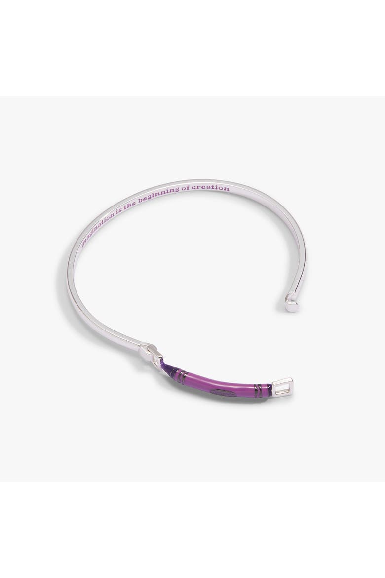 Crayola Royal Purple Crayon Tension Bangle, Alternate, color, Silver