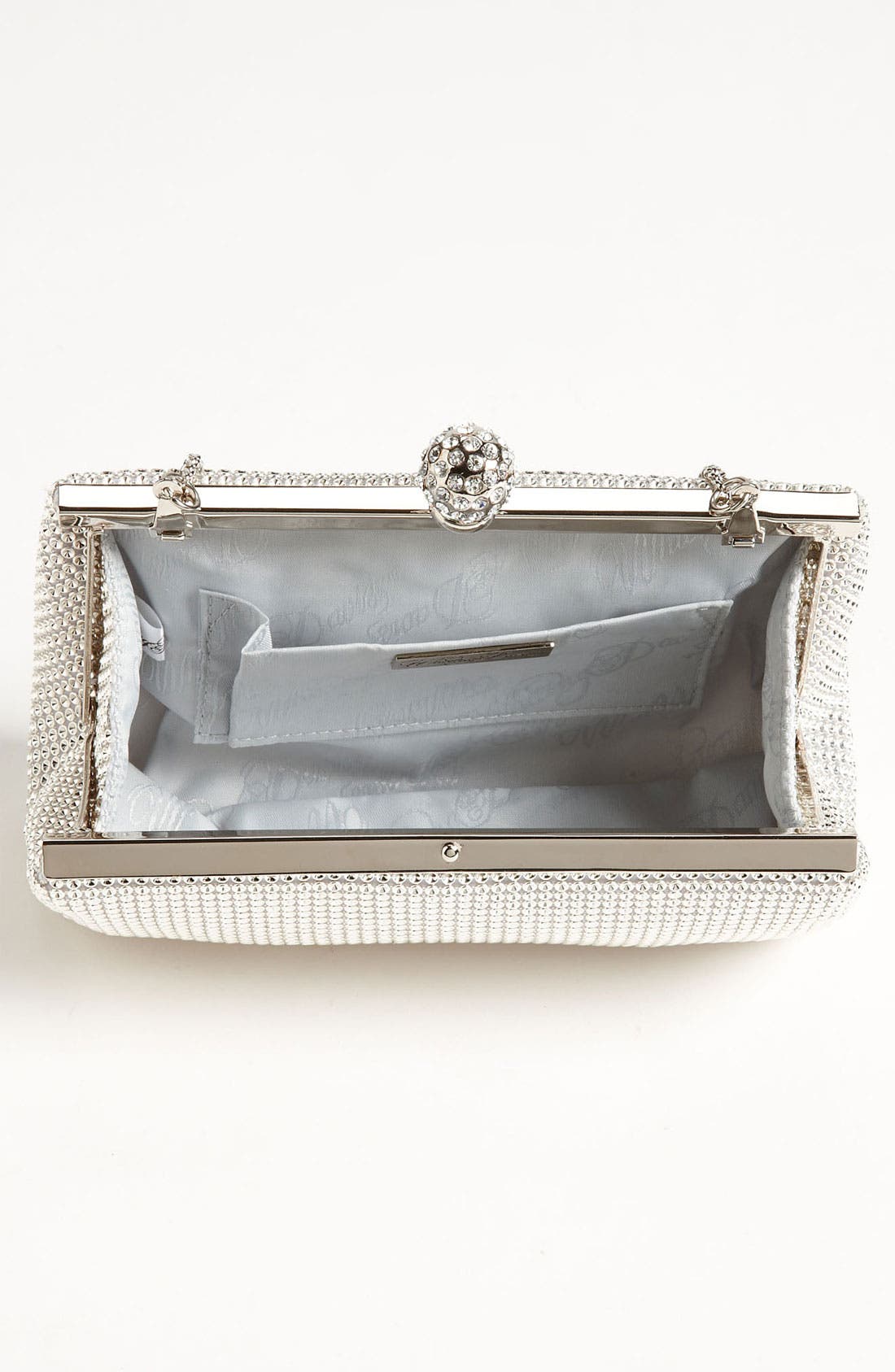 'Crystal' Mesh Clutch, Alternate, color, SILVER
