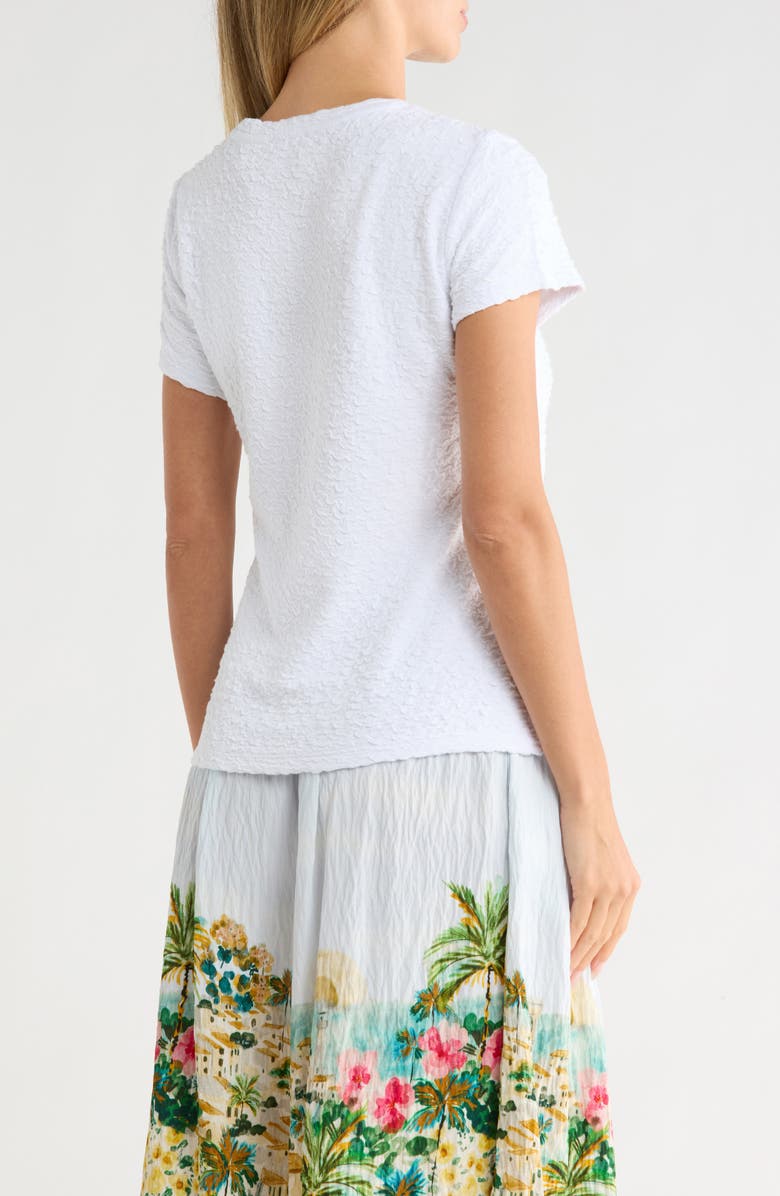 ELIE ELIE TAHARI Textured Crewneck Short Sleeve T-Shirt, Alternate, color, White