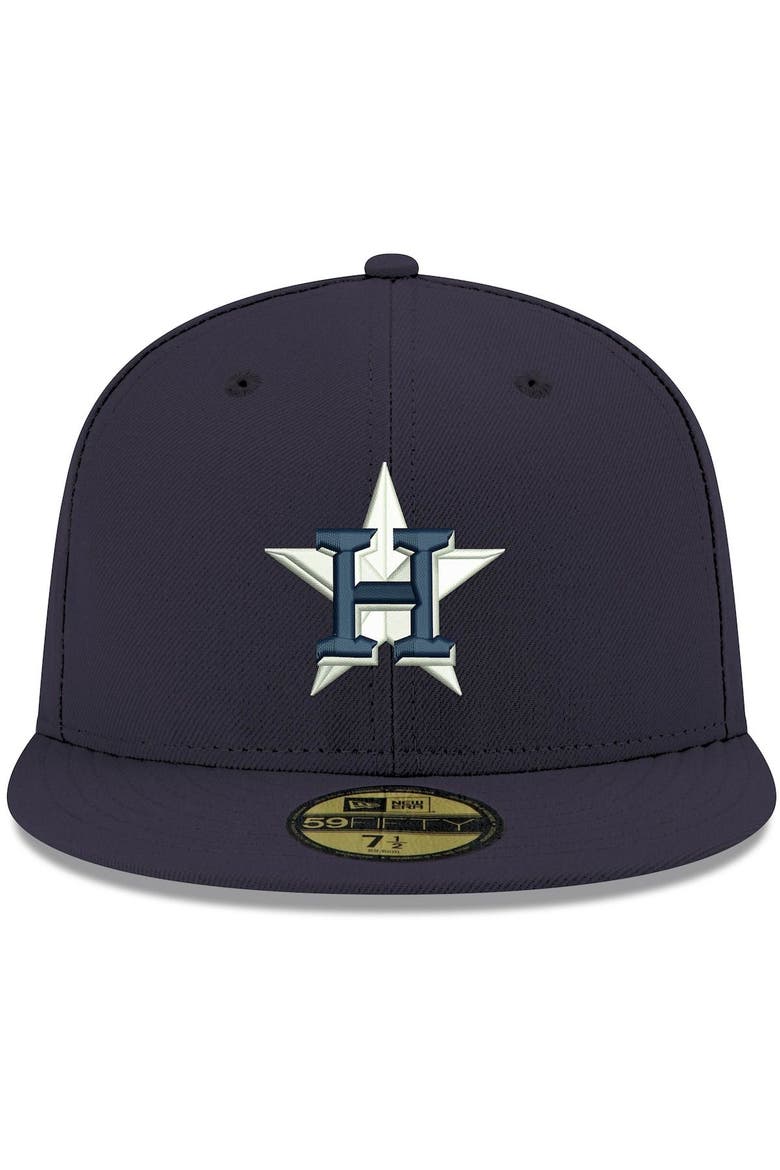 Men's New Era Navy Houston Astros White Logo 59FIFTY Fitted Hat, Alternate, color, Navy
