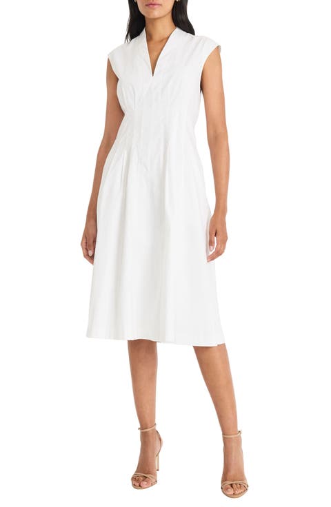 Stretch Cotton Fit & Flare Dress