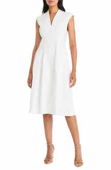 Stretch Cotton Fit & Flare Dress