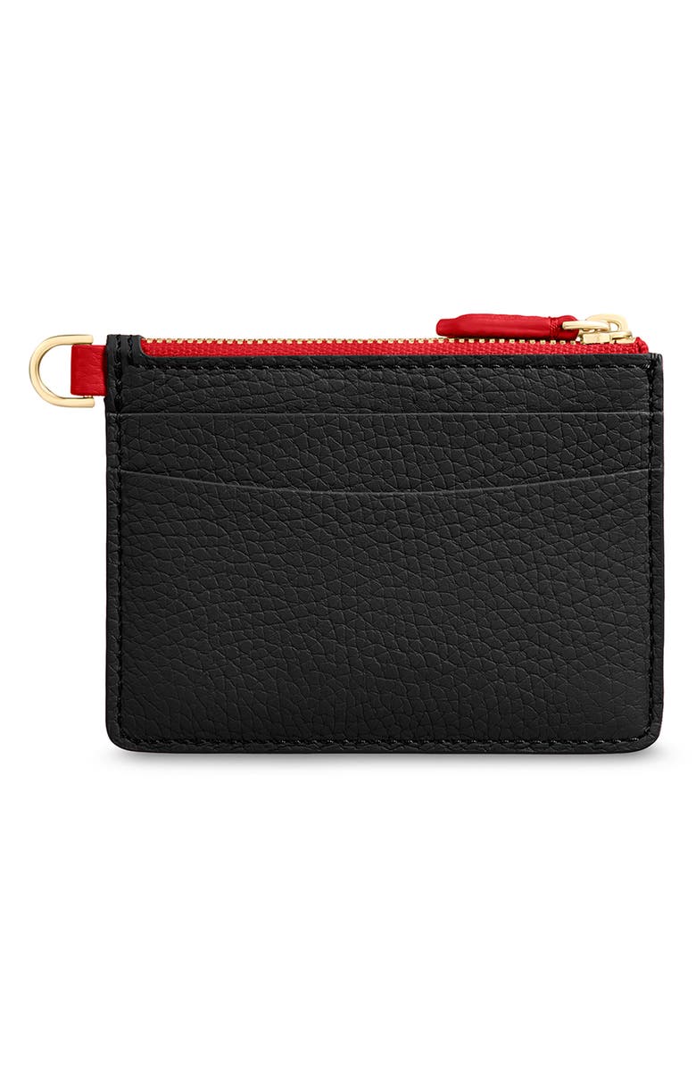 MAISON de SABRÉ Leather Zipped Card Pouch, Alternate, color, Rouge Noir