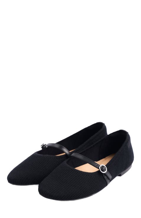 Mercerized Wool Cashmere Knitted Ballet Flats