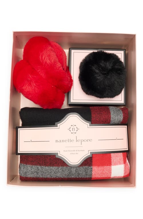 Nanette Lepore Scarf, Earmuff & Keychain Accessory Set In Multi