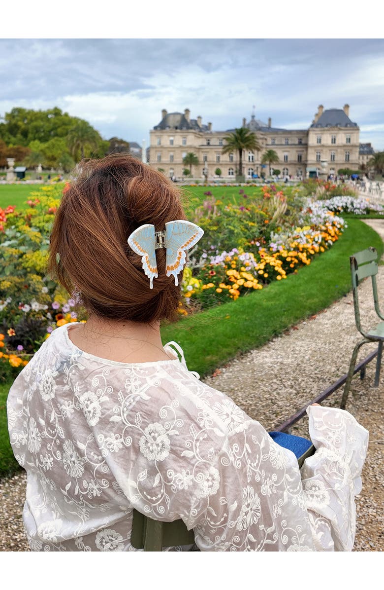 Solar Eclipse Swallowtail Hair Claw Clip, Alternate, color, Baby Blue