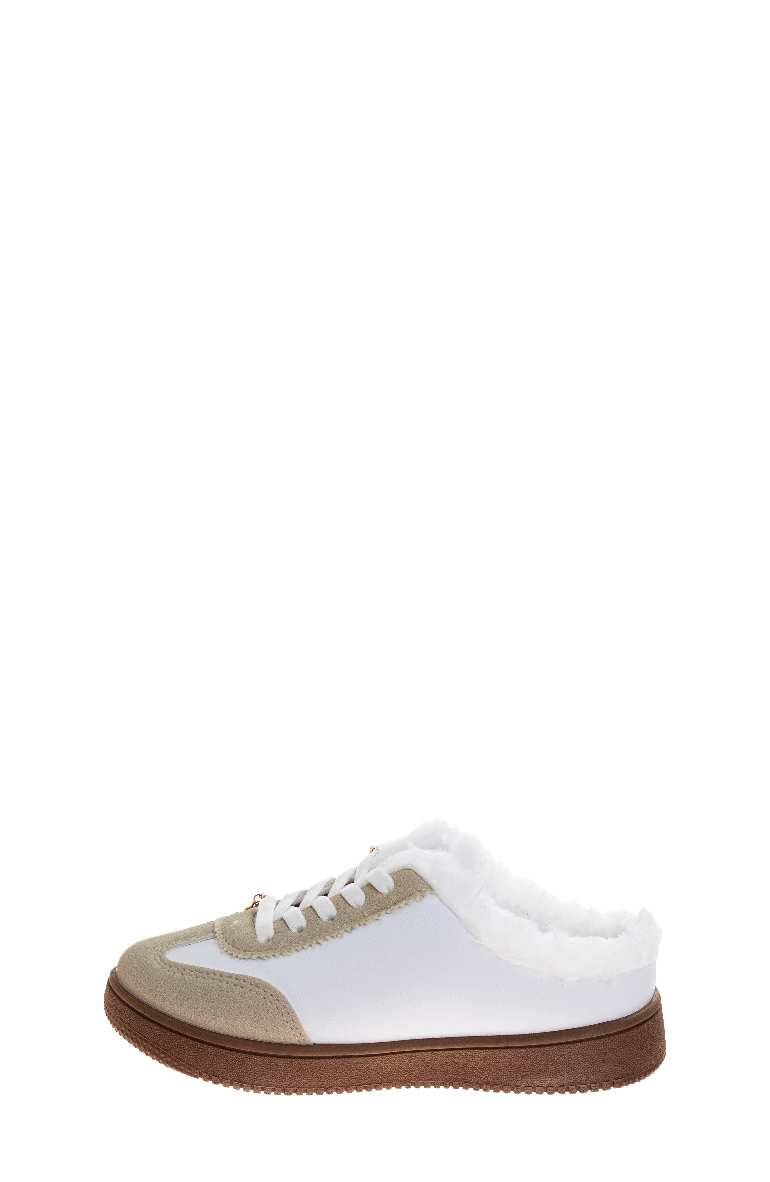 Kids' Faux Fur Slip On Sneaker, Alternate, color, WHITE BEIGE
