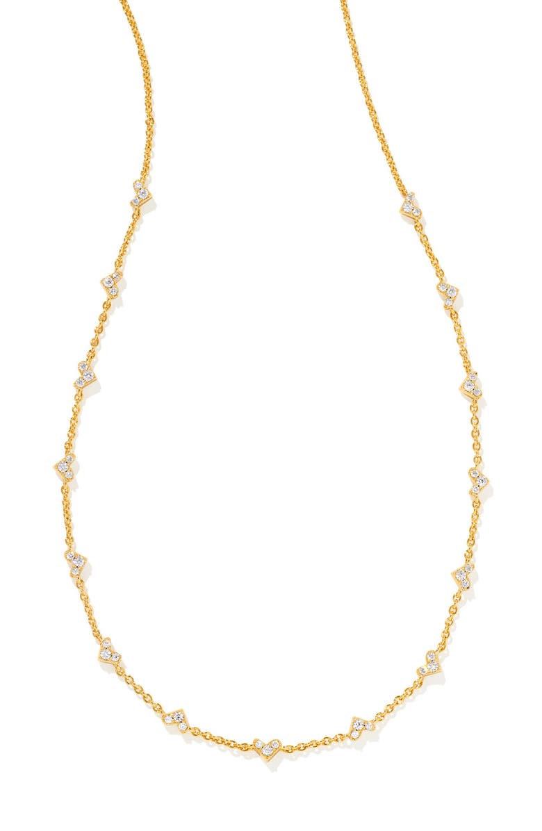 Kendra Scott Ari Haven Heart Set of 2 Necklaces, Alternate, color, Gold White Cubic Zirconia