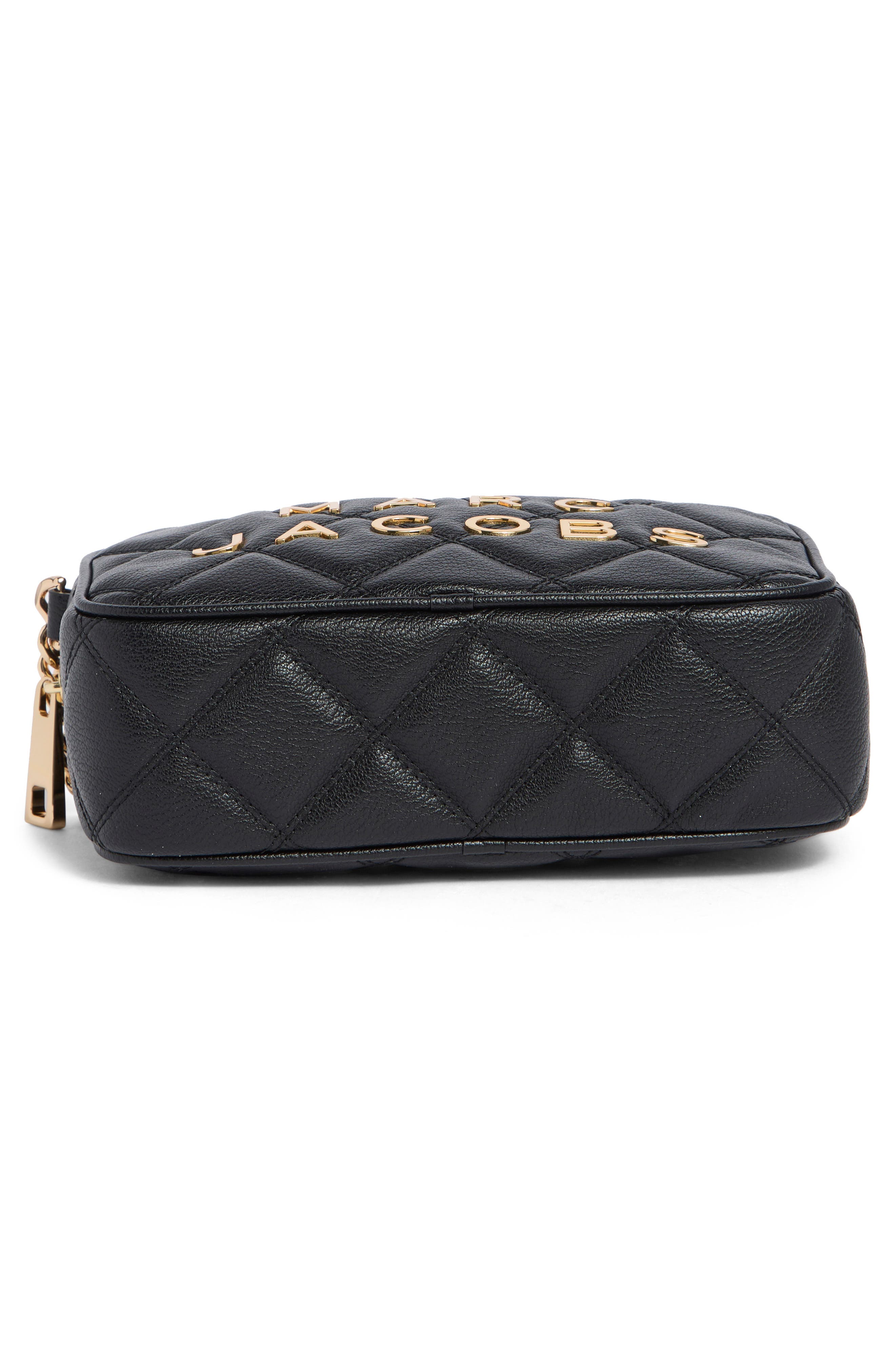 Flash Quilted Faux Leather Camera Bag, Alternate, color, BLACK