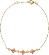 Bony Levy Clover Pink Tourmaline Bracelet