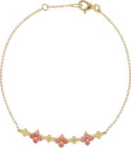 Bony Levy Clover Pink Tourmaline Bracelet