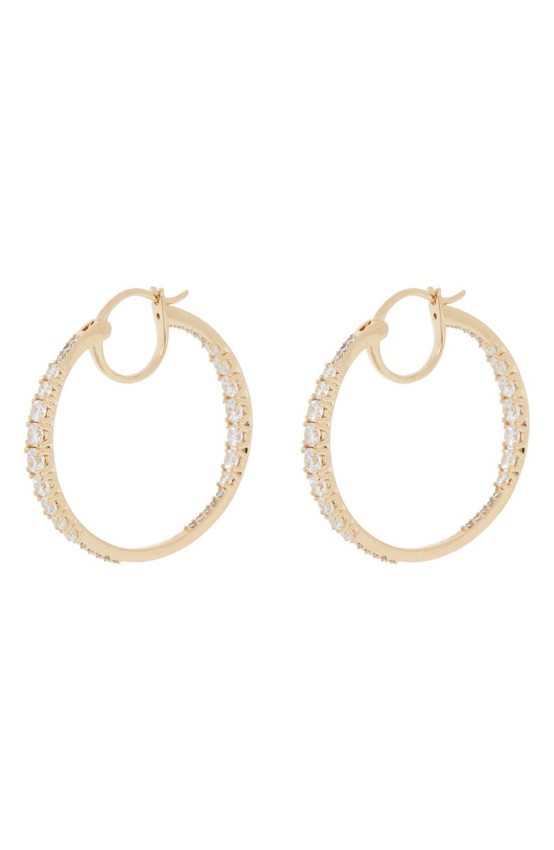 Nadri Liz Cubic Zirconia Inside Out Hoop Earrings, Alternate, color, Gold