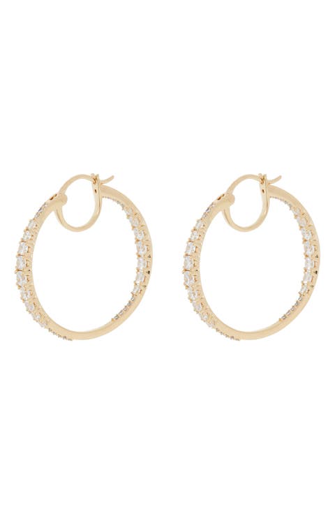 Liz Cubic Zirconia Inside Out Hoop Earrings