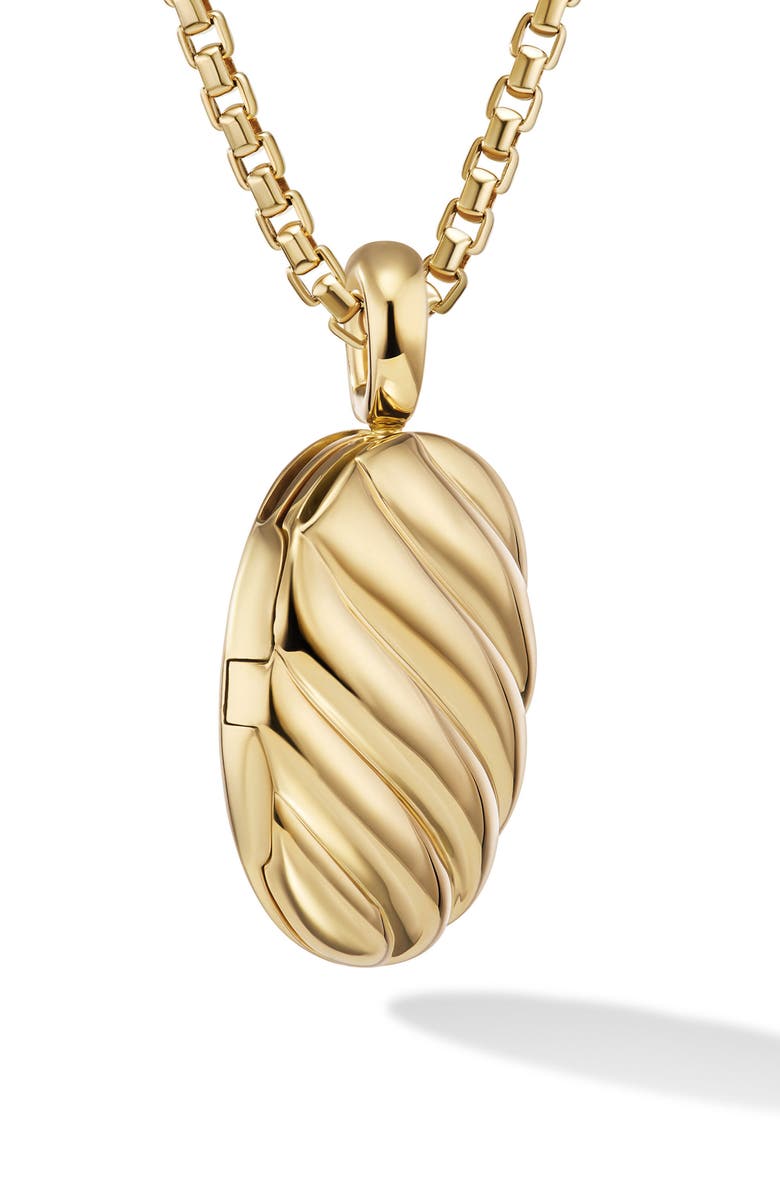 David Yurman Sculpted Cable Locket, Alternate, color, 18K Yellow Gold