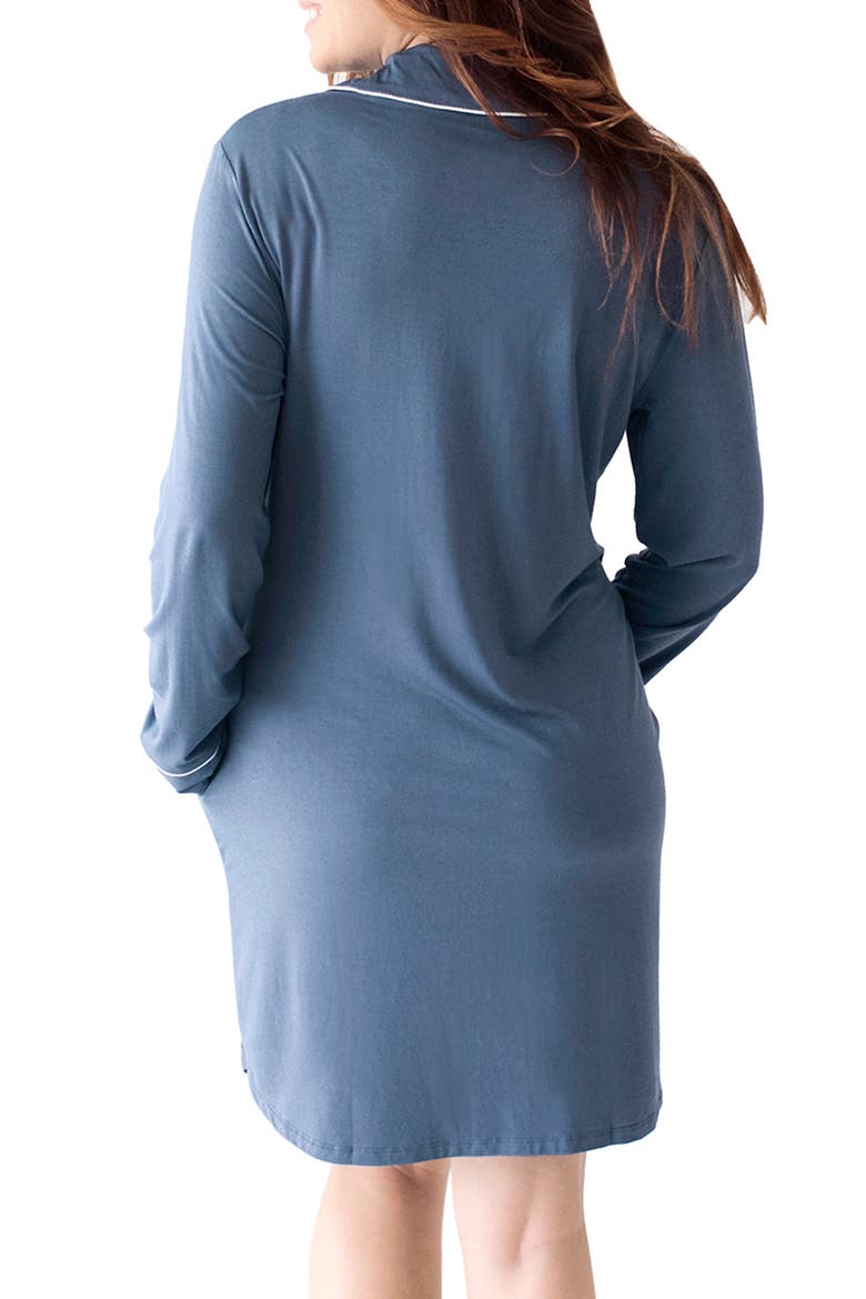 Clea Long Sleeve Sleep Shirt, Alternate, color, SLATE BLUE