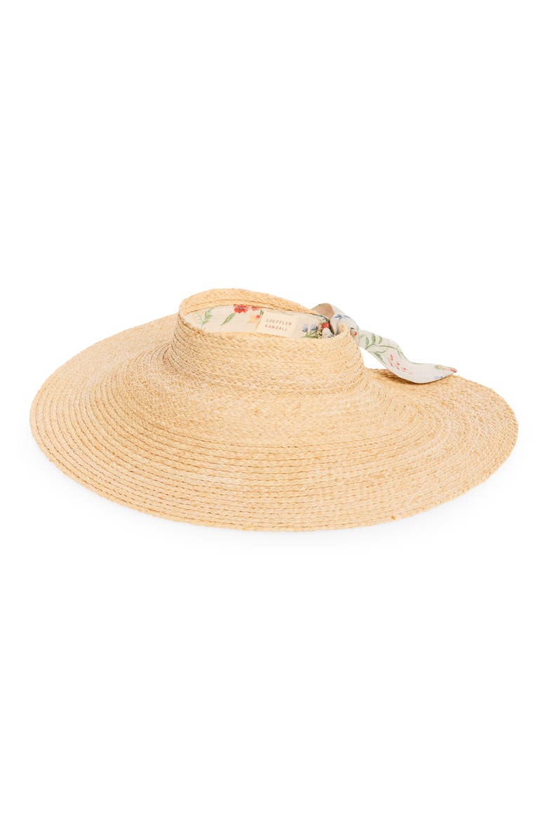 Straw Visor, Main, color, NATURAL/ CREAM VINE FLORAL