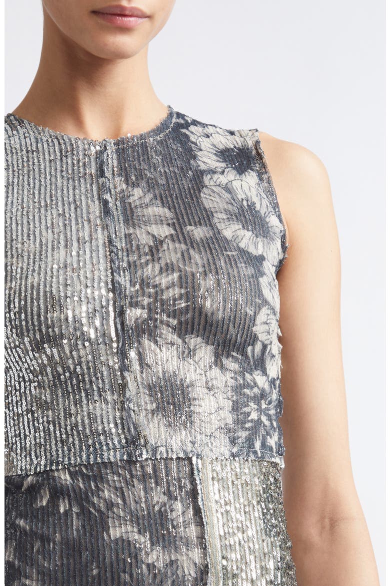 Sequin Floral Print Sleeveless Top, Alternate, color, MULTICOLOR VARIANT