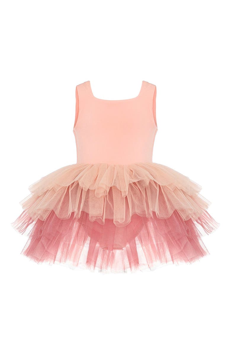 Mini Celebrities Bloom Sleeveless Fluffy Tutu Dress, Alternate, color, Salmon Bloom