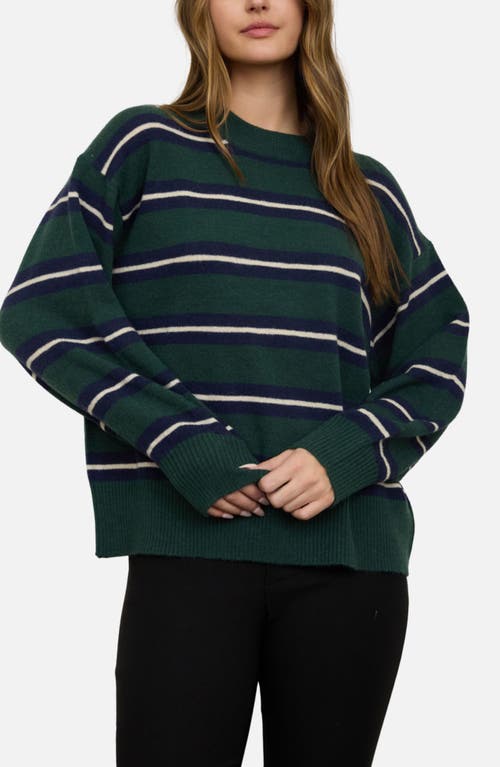 Blu Pepper Stripe Crew Sweater In Multi