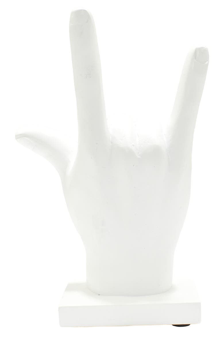 I Love You Sign Sculpture, Alternate, color, WHITE