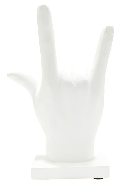 Kinetic I Love You Sign Sculpture In White