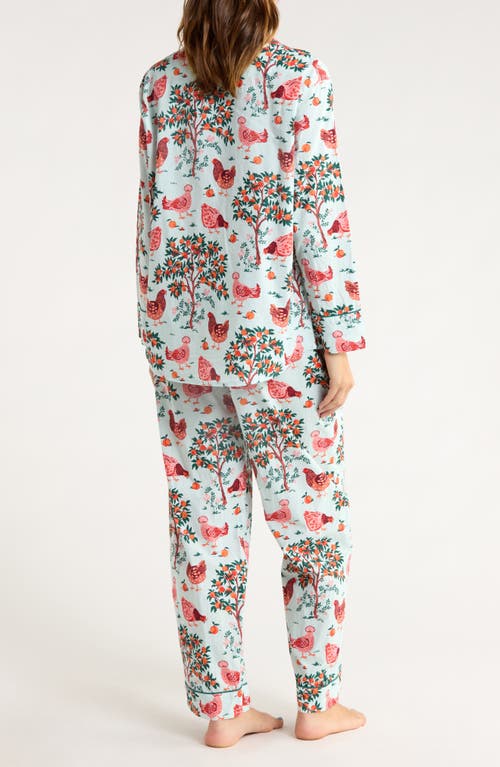 Printfresh Organic Cotton Poplin Long Pajamas In Blue
