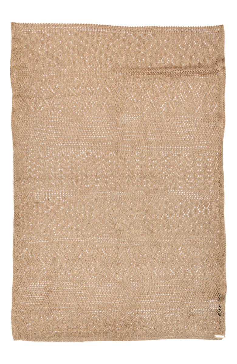 Polo Ralph Lauren Metallic Mix Stitch Wrap, Alternate, color, Birch Tan