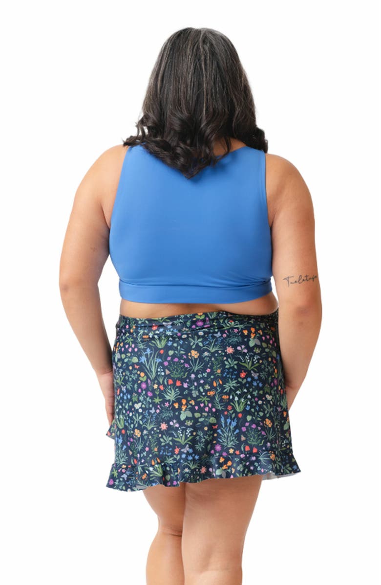 Lime Ricki Swimwear Knotted Crop Top, Alternate, color, Coastline Blue