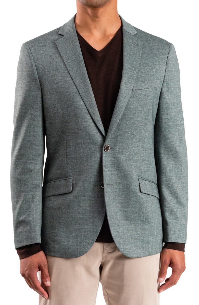 SAVILE ROW CO Solid Knit Sport Coat, Main, color, Green