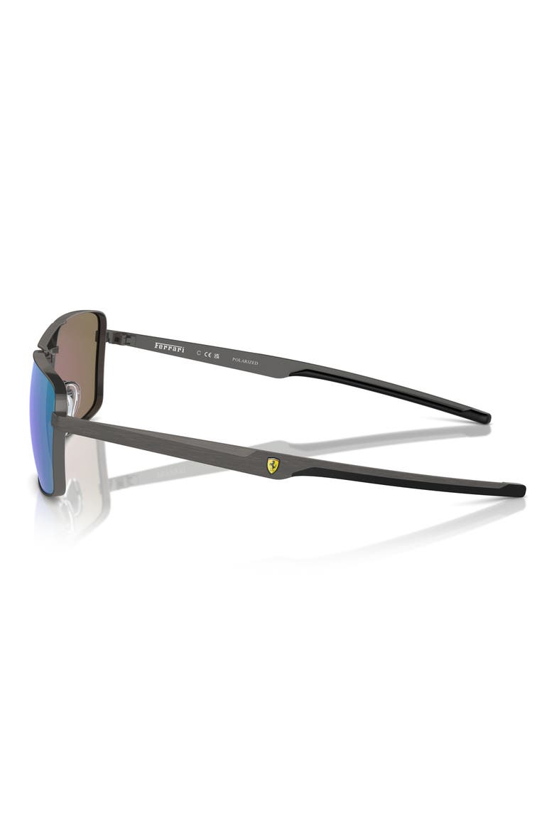 60mm Polarized Rectangular Sunglasses, Alternate, color, DARK GUNMETAL