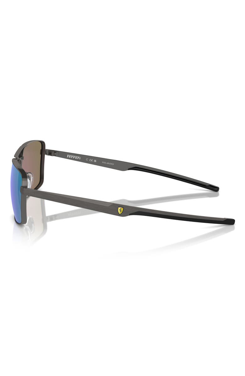 Scuderia Ferrari x Scuderia Ferrari 60mm Polarized Rectangular Sunglasses, Alternate, color, Dark Gunmetal