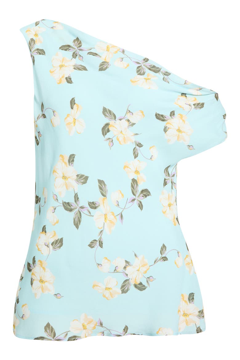 The Side Note One-Shoulder Floral Top, Alternate, color, AQUA FLORAL