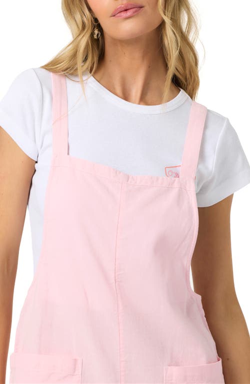 O'neill Summerlin Cotton & Linen Short Overalls In Pink