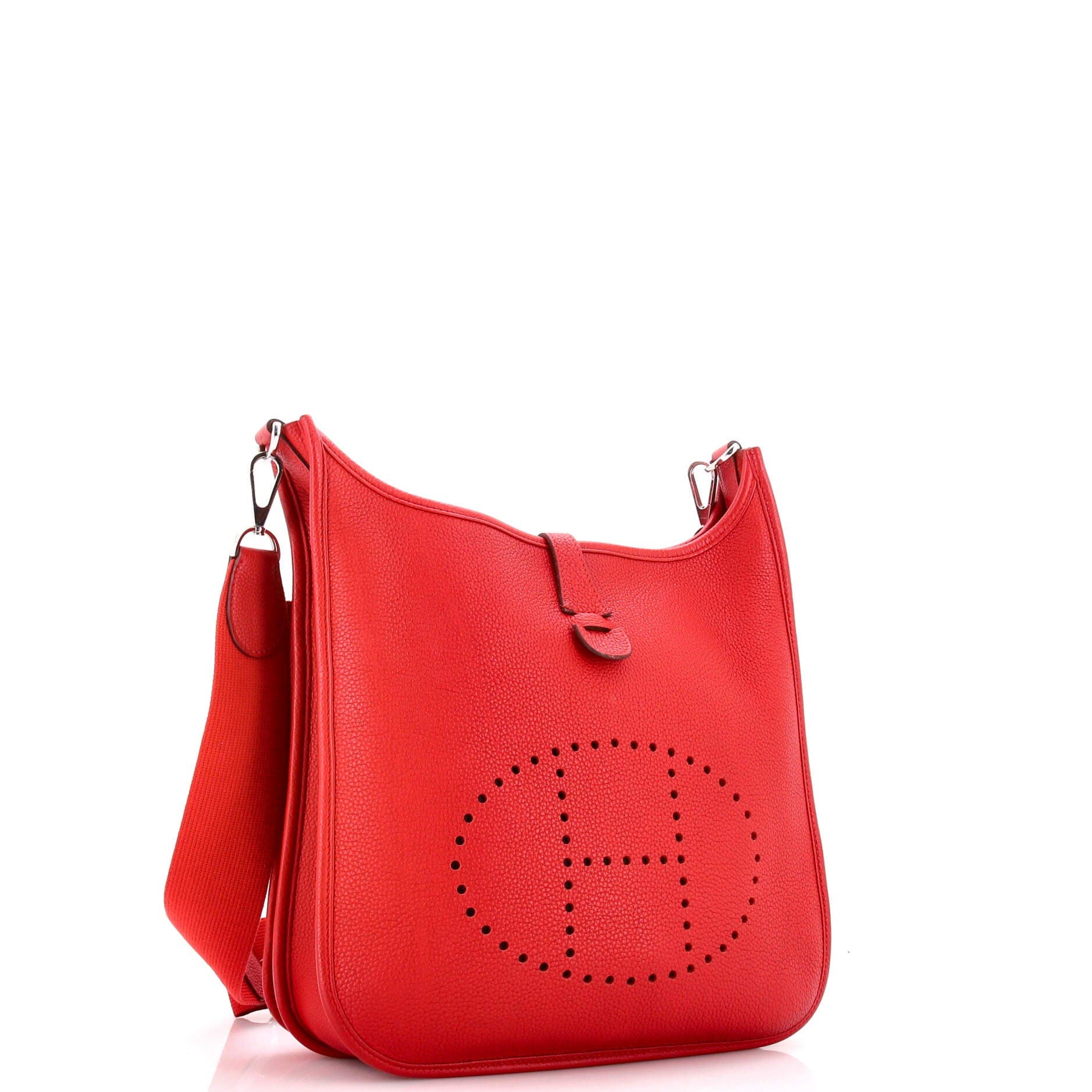 Pre-Owned Hermes Evelyne Bag Gen III Clemence PM, Alternate, color, Rouge Vif