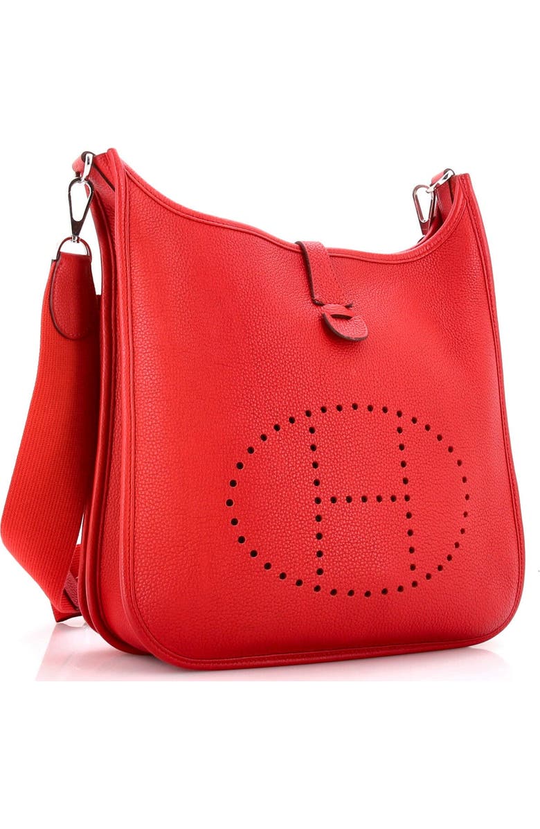 Pre-Owned Hermes Evelyne Bag Gen III Clemence PM, Alternate, color, Rouge Vif