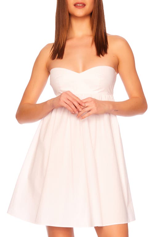 Susana Monaco Strapless Cotton Poplin Babydoll Minidress
