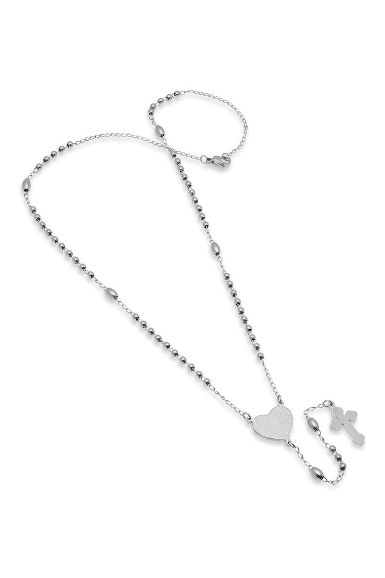 The Lords Prayer Rosary Necklace, Alternate, color, METALLIC