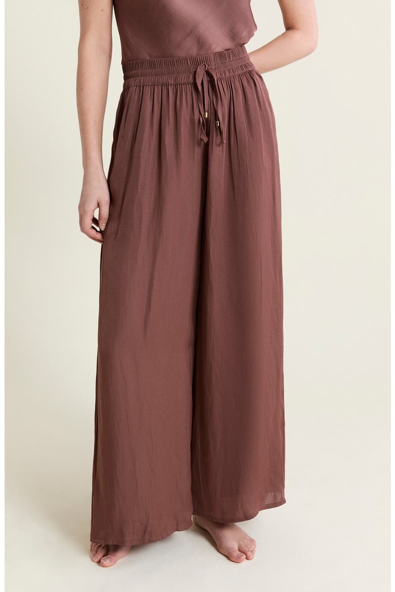 Cheeta Wide Leg Pajama Pants, Main, color, CHOCOLATE