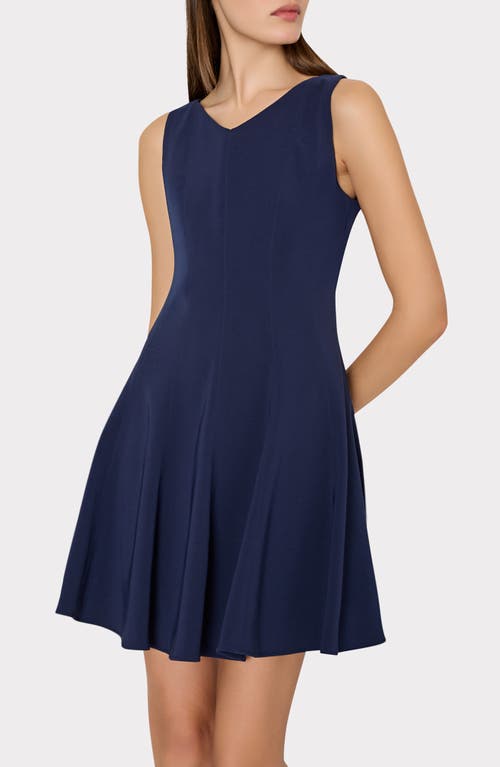Milly Sleeveless Fit & Flare Minidress In Blue