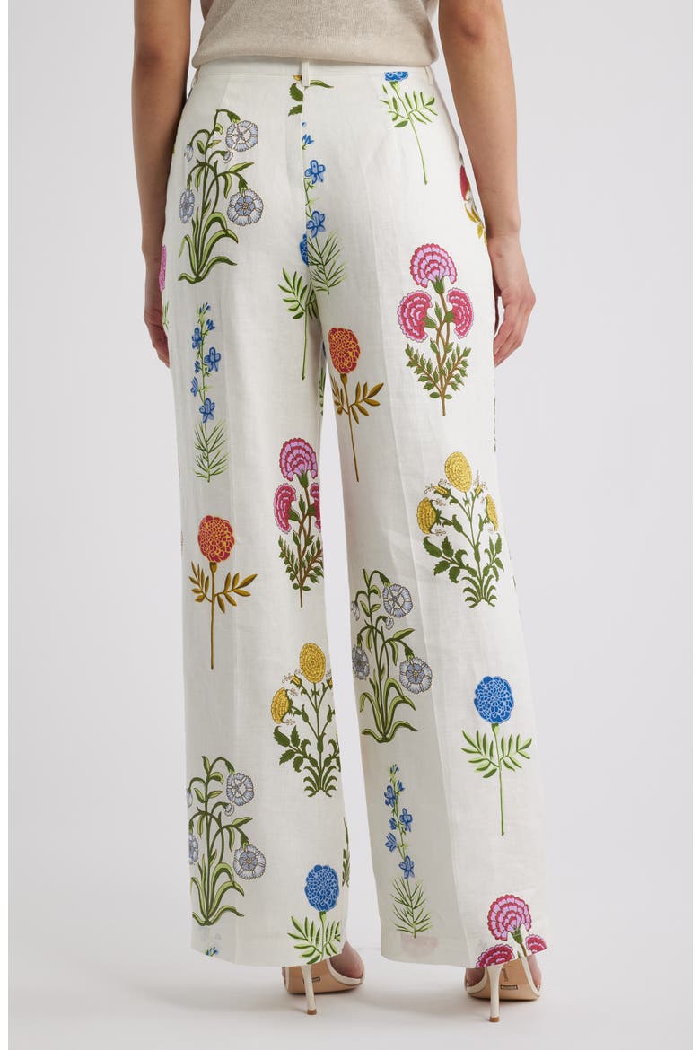 The Amelia Floral Print Linen Pants, Alternate, color, MULTI FLORAL