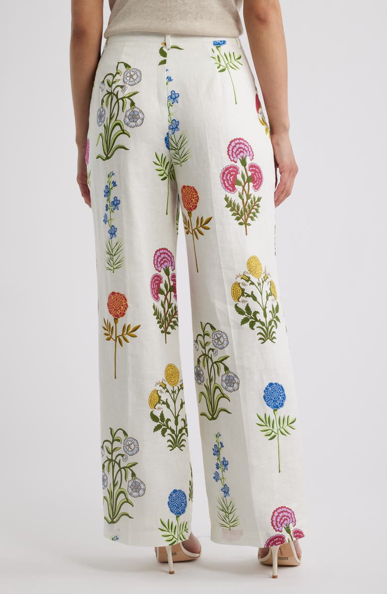 Elie Tahari The Amelia Floral Print Linen Pants, Alternate, color, Multi Floral