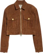 L'AGENCE Micah Suede Crop Jacket
