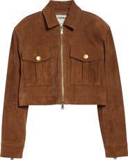 L'AGENCE Micah Suede Crop Jacket