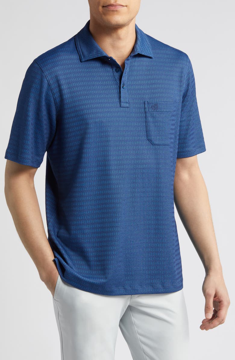 Johnston & Murphy XC4<sup>®</sup> Geo Jacquard Performance Pocket Polo, Main, color, 