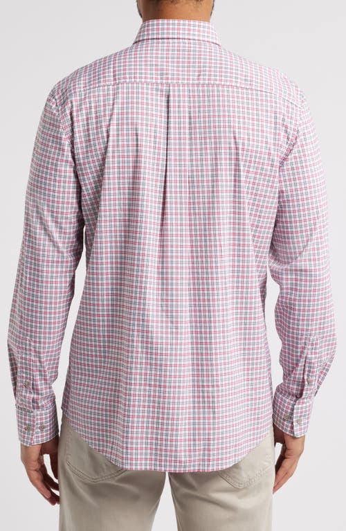 Johnnie-o Morganstern Plaid Tucked Cotton Blend Button-down Shirt In Malibu Red