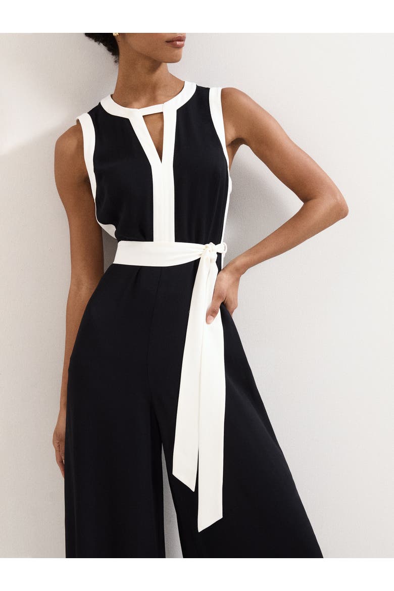 Elowen Wide Leg Jumpsuit, Alternate, color, Black/Ivory