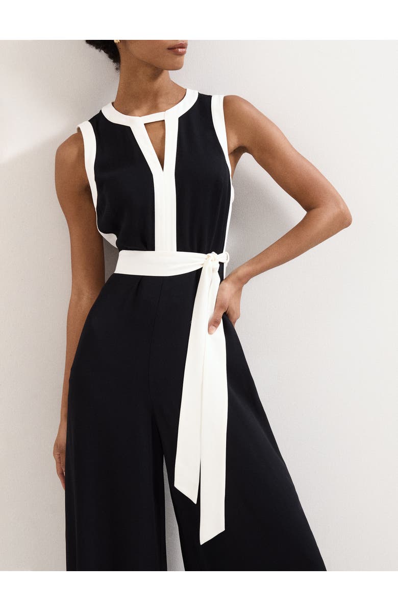 Phase Eight Elowen Wide Leg Jumpsuit, Alternate, color, Black/Ivory