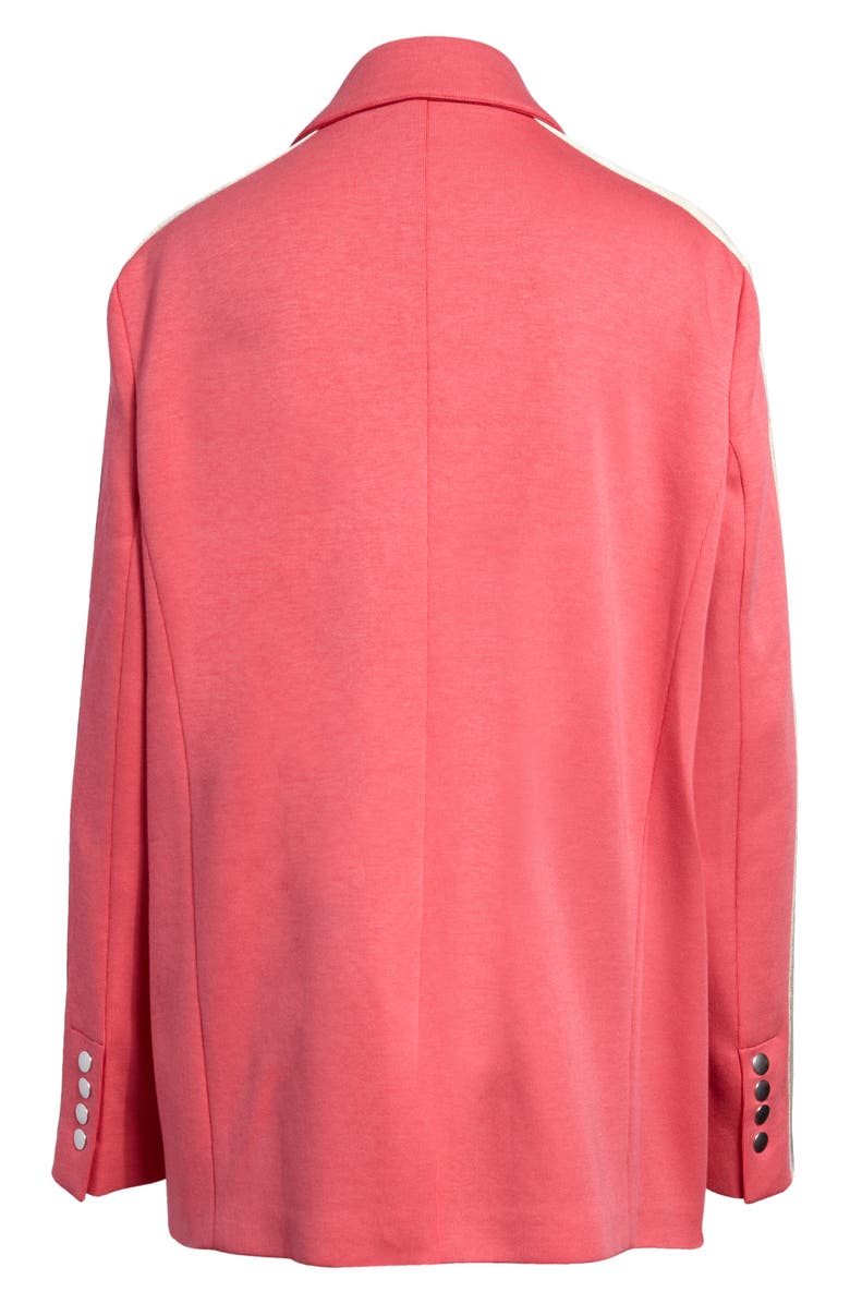 Palm Angels Track Stripe Single Breasted Cotton Blend Blazer, Alternate, color,