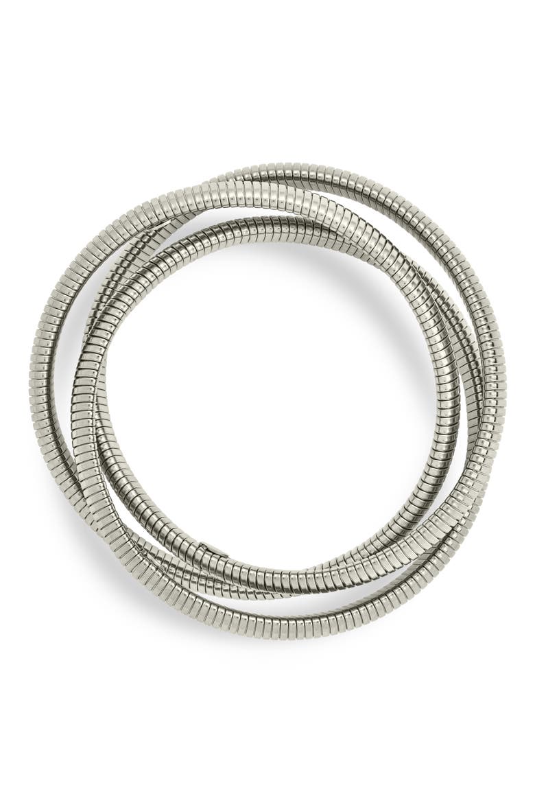 Briar Set of 3 Stackable Bracelets, Main, color, SILVER