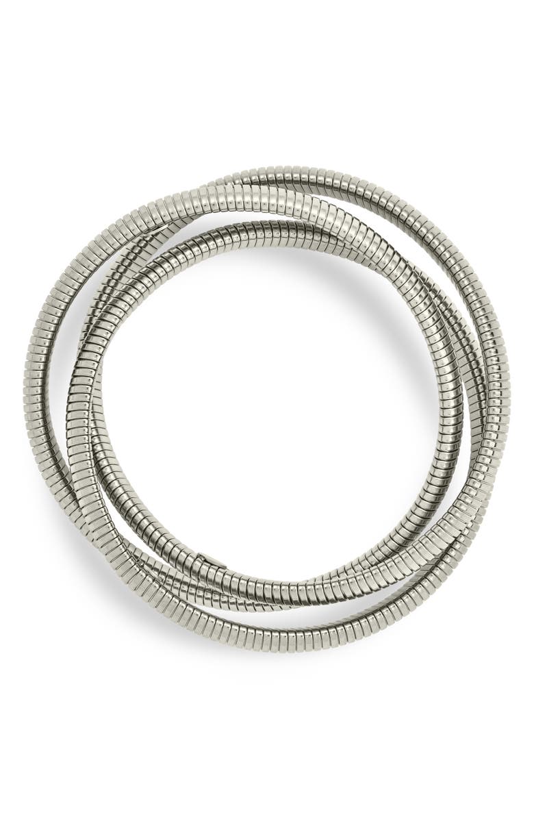 Sterling Forever Briar Set of 3 Stackable Bracelets, Main, color, Silver